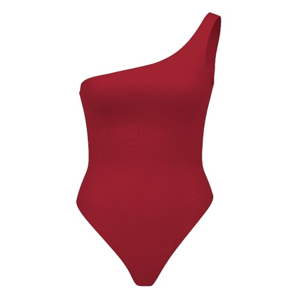 NEW Victoria's Secret So Sleek One Shoulder Bodysuit Red XL Contour Shaping - Picture 3 of 7